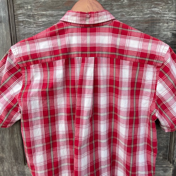 Abercrombie Short Sleeve Button Down Shirt, Red Plaid | L Boys - Picture 6 of 11